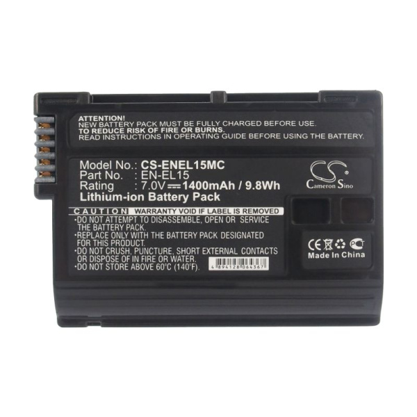 Аккумулятор для Nikon Coolpix D7000, Z6, WT-7 (EN-EL15) 1400mah