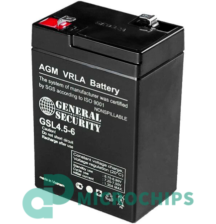 Аккумулятор General Security GSL 4.5-6 (AGM, 4.5Ah)
