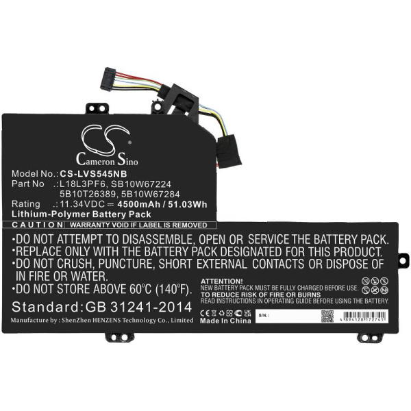 Аккумулятор для Lenovo IdeaPad S540-15IWL (L18L3PF6) 4500mah
