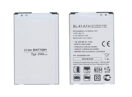 Аккумулятор BL-41A1H для LG Optimus F60, 2100мАч, 3.8В,