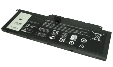 Аккумулятор (батарея) F7HVR для ноутбука Dell Inspiron 15-7537, 14.8V, 58Wh, черная (оригинал)