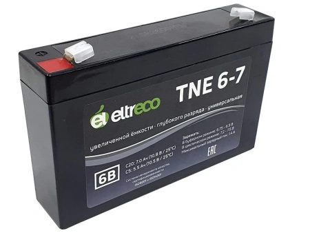 Купить Тяговый аккумулятор Eltreco TNE6-7 (AGM, 7Ah, 6V) Тяговый аккумулятор Eltreco TNE6-7 (AGM, 7Ah, 6V)