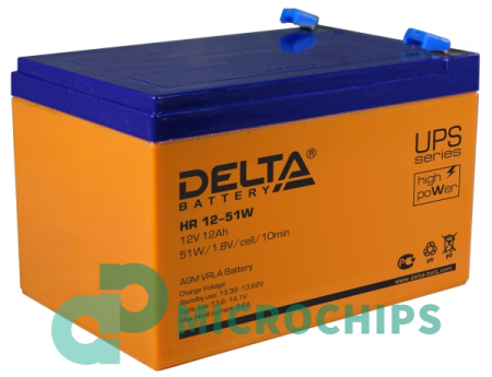 Аккумулятор Delta HR 12-51W (AGM, 12Ah)