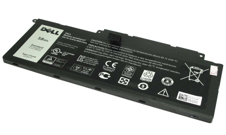Аккумулятор (батарея) F7HVR для ноутбука Dell Inspiron 15-7537, 14.8V, 58Wh, черная (оригинал)