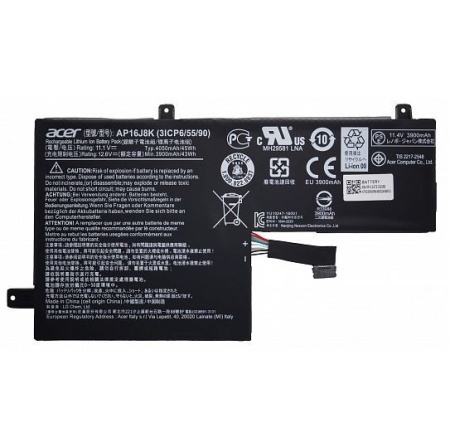 Аккумулятор (батарея) AP16J8K для ноутбука Acer ChromeBook 11 N7 C731, 45Vт, 4050mAh, 11.1V