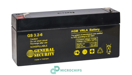 Аккумулятор General Security GS 3.2-6 (AGM, 3.2Ah)