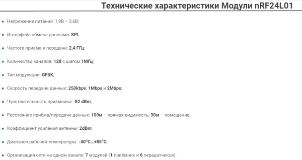 Радиомодуль NRF24L01 Радиомодуль NRF24L01