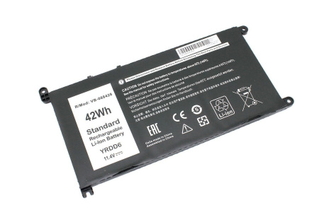 Аккумулятор (батарея) YRDD6 для ноутбука Dell Inspiron 14 5482 5485, 11.4V, 3600mAh (OEM)
