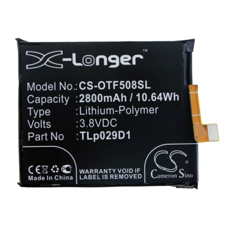 Аккумулятор для Alcatel 5052D 3, 5034D 3L, 5086D 5, 3X 2019 2800mAh