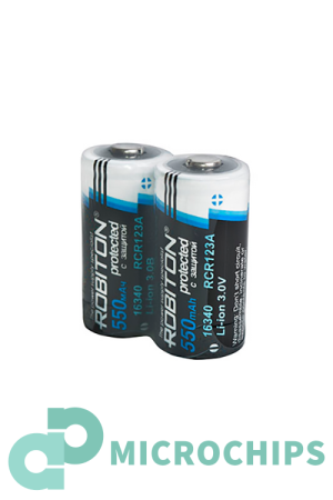 Аккумулятор Robiton RCR123A-550-3.0-PCB (Li-ion, 550mAh, 3V) Аккумулятор Robiton RCR123A-550-3.0-PCB (Li-ion, 550mAh, 3V)