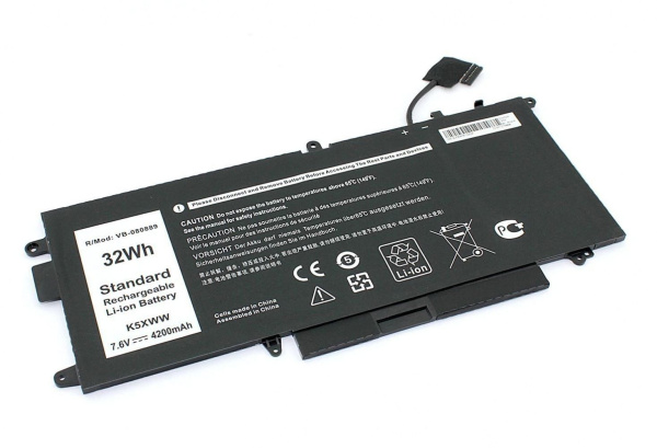 Аккумулятор (батарея) K5XWW для ноутбука Dell Latitude 12 5289, 7.6V 4200mAh (OEM)