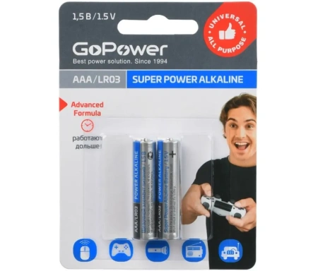 Купить Батарейка GoPower LR03/AAA 2BP Батарейка GoPower LR03/AAA 2BP