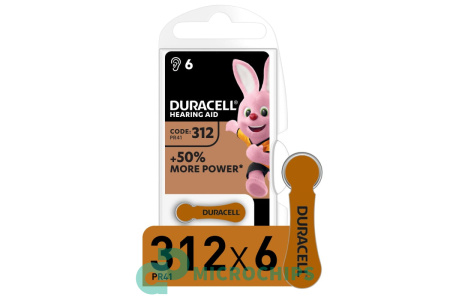 Купить Батарейка Duracell ZA 312 6BP Батарейка Duracell ZA 312 6BP