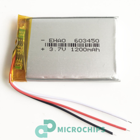 Аккумулятор 603450 (Li-Pol, 1200mAh, 3.7V) Аккумулятор 603450 (Li-Pol, 1200mAh, 3.7V)