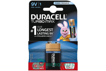 Батарейка Duracell TURBO Max 6LR61 9V (MN1604) 1BP