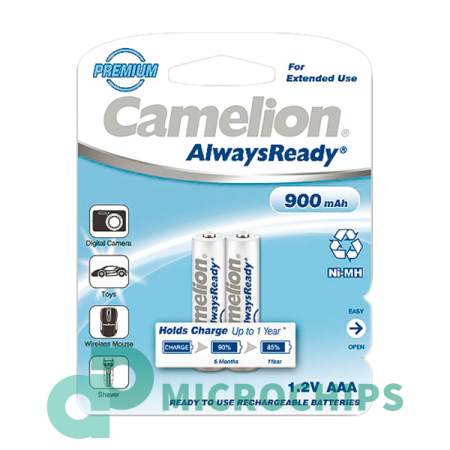 Аккумулятор Camelion Always Ready AAA (NiMH, 900mAh) 2BP