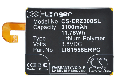Аккумулятор CS-ERZ300SL, LIS1558ERPC для Sony Xperia Z3 D6603, 3.8В, 3100мАч, 11.78Wh