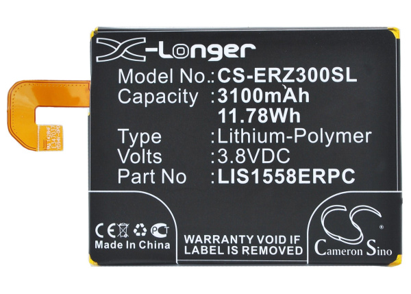 Аккумулятор CS-ERZ300SL, LIS1558ERPC для Sony Xperia Z3 D6603, 3.8В, 3100мАч, 11.78Wh