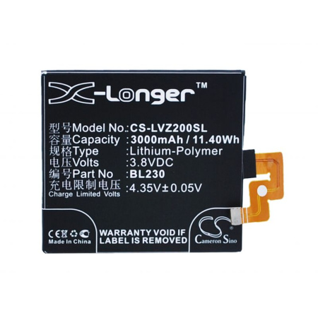 Аккумулятор для Lenovo Vibe Z2 (BL230) 3000mah