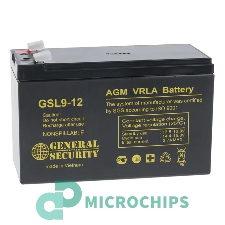 Аккумулятор General Security GSL 9-12 (AGM, 9Ah)