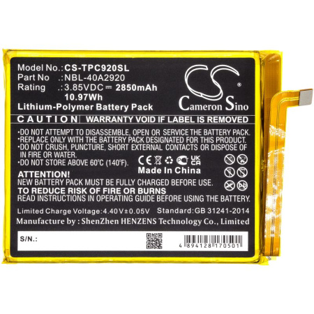 Аккумулятор для Neffos C9A, TP706A (NBL-40A2920) 2850mah