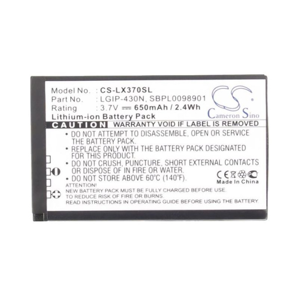 Аккумулятор для LG C320, GC300, GS290 (LGIP-430N) 650mah