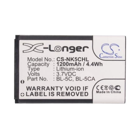 Аккумулятор для Nokia BL-5C BL-5CA, BL-5CB, BL-5CV 1200mah