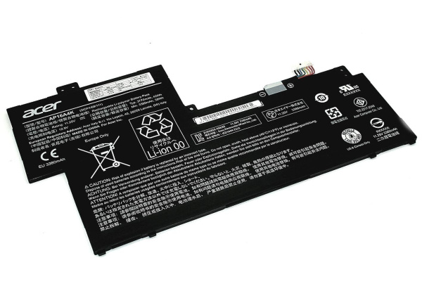 Аккумулятор (батарея) AP16A4K для ноутбука Acer One CloudBook11, 11.25B, 3770mAh, черный (оригинал)