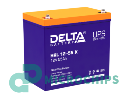 Аккумулятор Delta HRL 12-55 X (AGM, 55Ah)