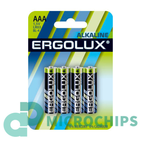 Батарейка Ergolux Alkaline LR03/AAA 4BP
