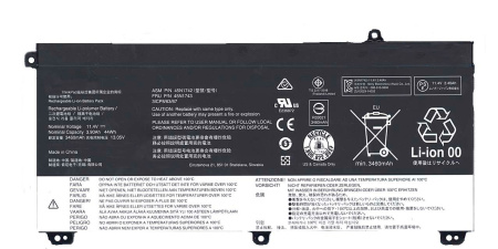 Аккумулятор (батарея) 45N1742 для ноутбука Lenovo ThinkPad T550, W550, 3860mAh, 11.4V (оригинал)