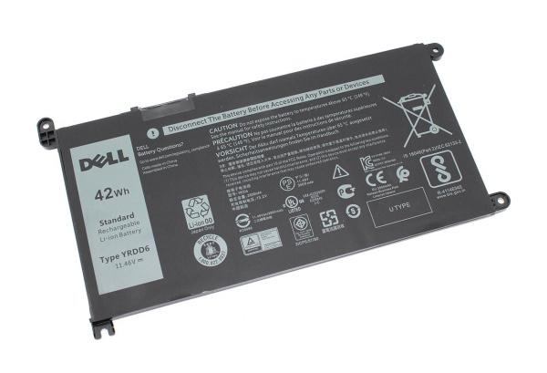 Аккумулятор (батарея) YRDD6 для ноутбука Dell Inspiron 14 5482 5485, 42WH, 11.4V, 3680mAh