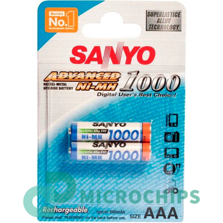 Аккумулятор Sanyo AAA (NiMH, 1000mAh) 2BP Аккумулятор Sanyo AAA (NiMH, 1000mAh) 2BP