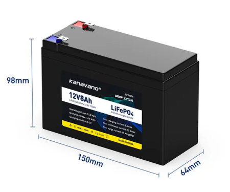 Аккумулятор Kanavno LFP1208 (LiFePO4, 8Ah, 12.8V)