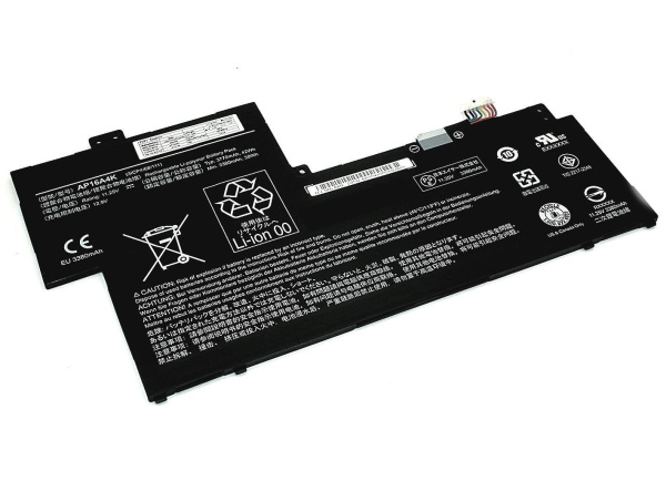 Аккумулятор (батарея) AP16A4K для ноутбука Acer One CloudBook11, 11.25B, 3770mAh, черный (оригинал)