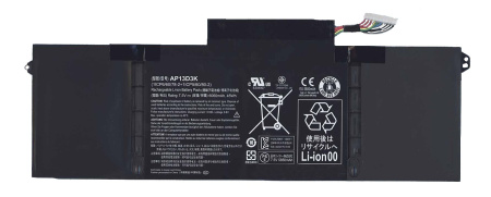 Аккумулятор (батарея) для ноутбука Aspire S3-392G (AP13D3K) 6060mAh, 7.5V (оригинал)