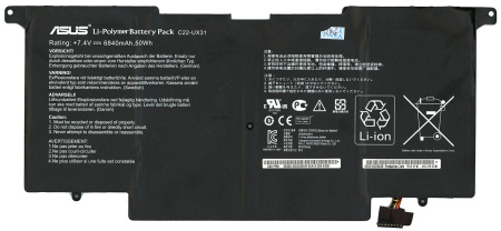 Аккумулятор (батарея) для ноутбука Asus UX31A (C22-UX31) 6840mAh, 7.4V (оригинал)
