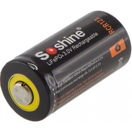 Аккумулятор Soshine CR123A (LiFePO4, 0.6Ah, 3.2V)