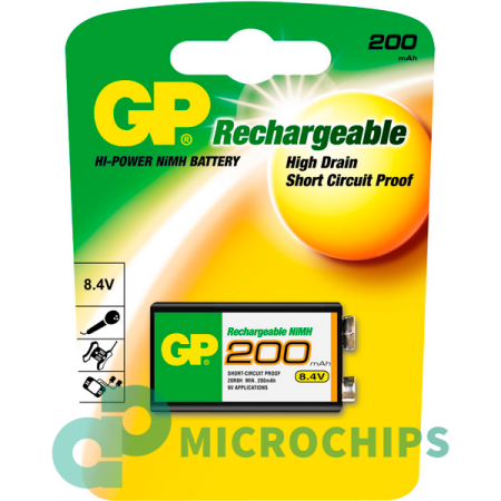 Аккумулятор GP 20R8Н Крона (NiMH, 200mAh, 8.4V) 1BP