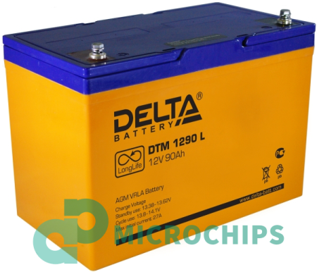 Аккумулятор Delta DTM 1290 L (AGM, 90Ah)