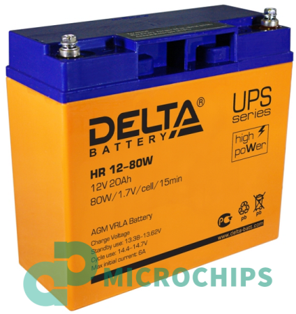 Аккумулятор Delta HR 12-80W (AGM, 20Ah)
