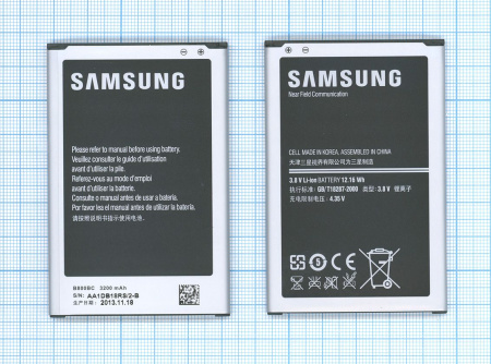 Купить Аккумулятор B800BC для Samsung Galaxy Note 3 N9000, N9005, 3.8В 12.16Wh Аккумулятор B800BC для Samsung Galaxy Note 3 N9000, N9005, 3.8В 12.16Wh