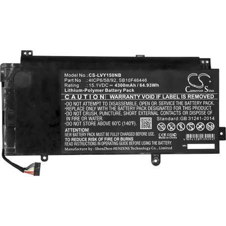 Аккумулятор для Lenovo ThinkPad Yoga 15, 20DQ001KUS (SB10F46446) 4300mAh
