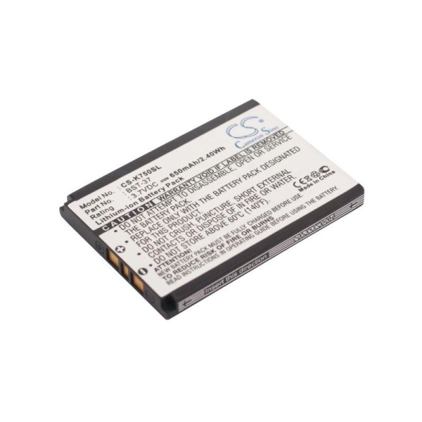 Аккумулятор для Sony Ericsson BST-37 650mah