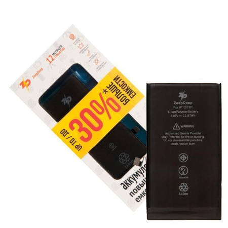аккумулятор для iPhone12, iPhone 12 Pro ZeepDeep +10% увеличенной емкости: батарея 3100 mAh, монтажные стикеры, прокладка дисплея