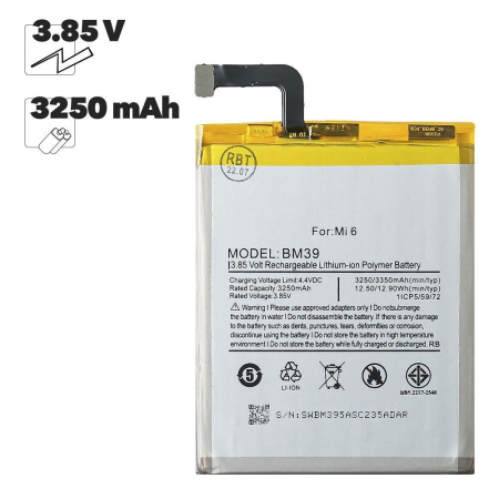 АКБ Xiaomi Mi 6 (BM39)100% Filling Capacity