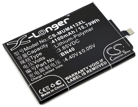 Аккумулятор CS-MUM413XL, BN40 для Xiaomi Redmi 4 Pro, 3.85В, 4100мАч, 15.79Wh