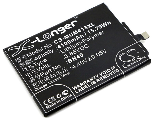 Купить Аккумулятор CS-MUM413XL, BN40 для Xiaomi Redmi 4 Pro, 3.85В, 4100мАч, 15.79Wh Аккумулятор CS-MUM413XL, BN40 для Xiaomi Redmi 4 Pro, 3.85В, 4100мАч, 15.79Wh
