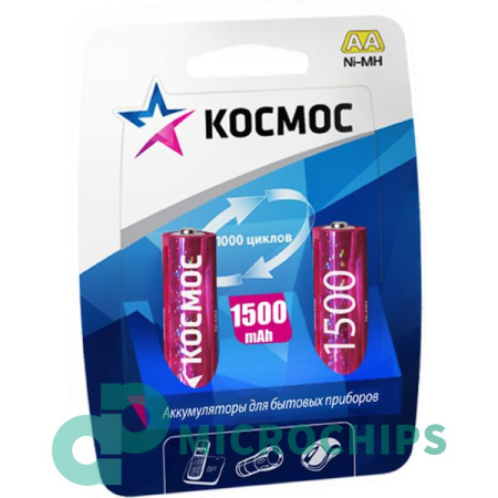 Аккумулятор Космос АА (NiMH, 1500mAh) 2BP