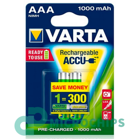 Аккумулятор Varta Ready2Use AAA (NiMH, 1000mAh) 2BP